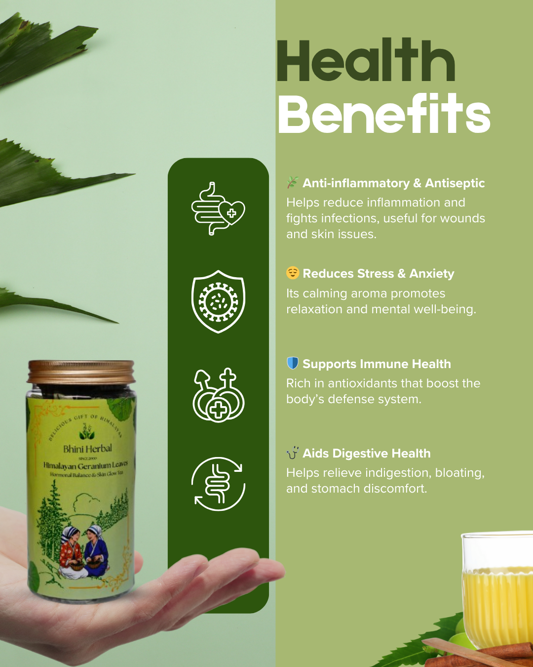 Himalayan Geranium Leaves (Hormonal Balance & Skin Glow Tea) - Image 2